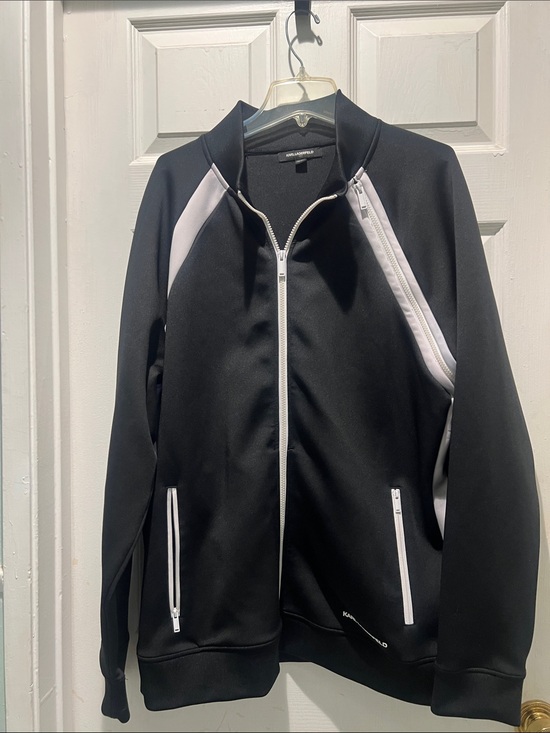 Karl Lagerfeld Other - Karl Lagerfeld Black and White Zip-Front Track Jacket